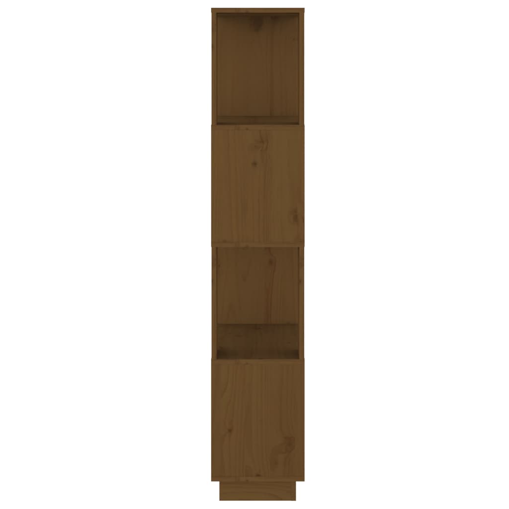 Bokhylle Honningbrun Romdeler 51x25x132 cm heltre furu