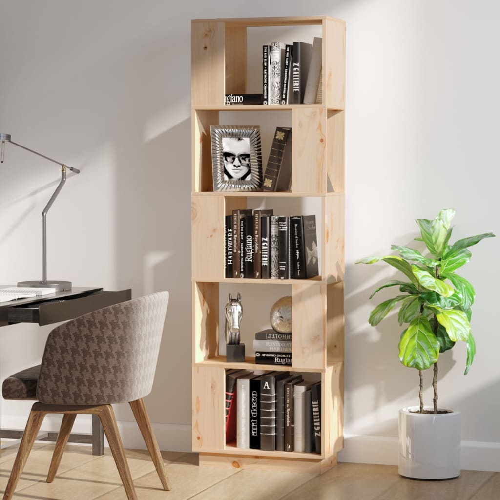 Bokhylle DIV. Romdeler 51x25x163,5 cm heltre furu