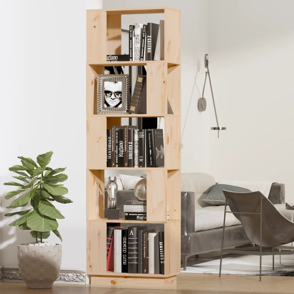 Bokhylle DIV. Romdeler 51x25x163,5 cm heltre furu