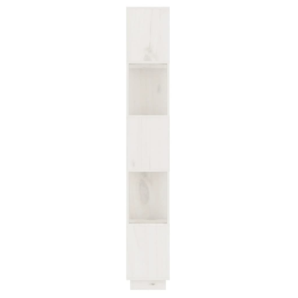 Bokhylle Hvit Romdeler 51x25x163,5 cm heltre furu