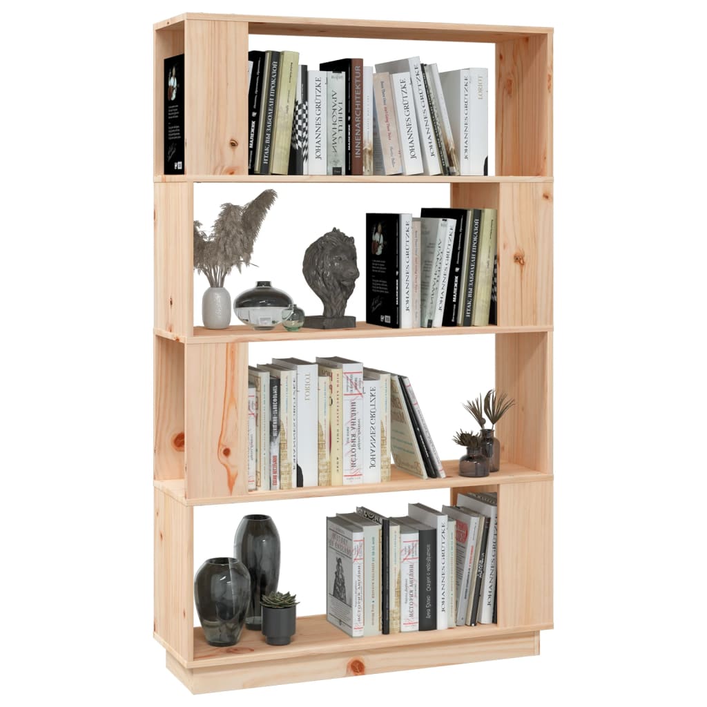 Bokhylle Tre Romdeler 80x25x132 cm heltre furu