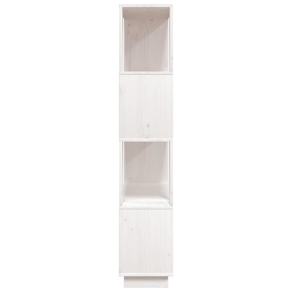 Bokhylle Hvit Romdeler 80x25x132 cm heltre furu