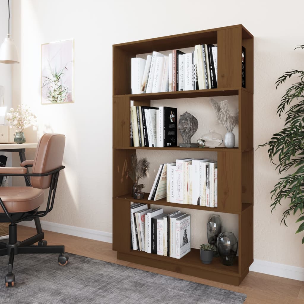 Bokhylle Honningbrun Romdeler 80x25x132 cm heltre