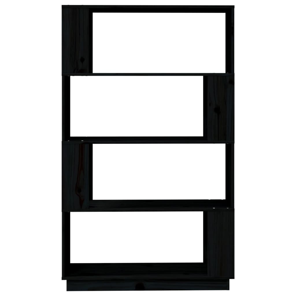 Bokhylle Svart Romdeler 80x25x132 cm heltre furu