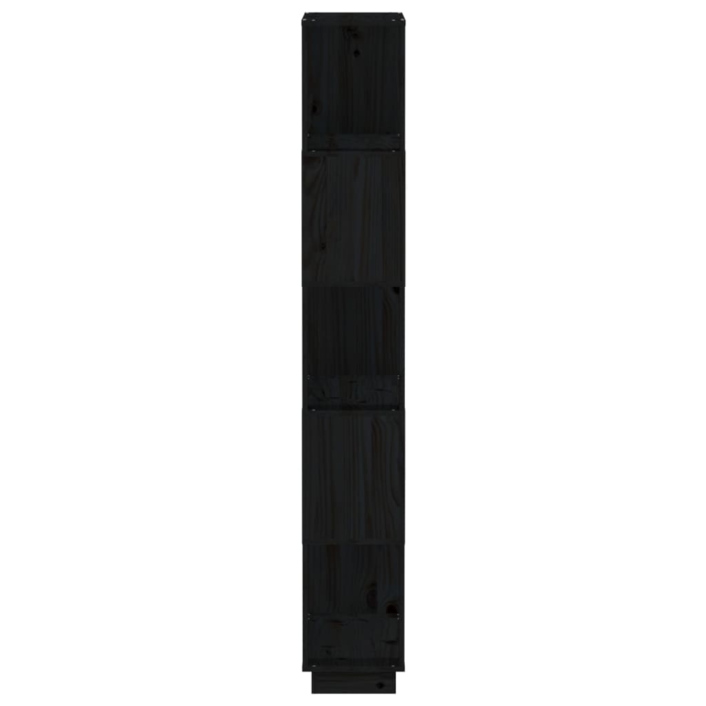 Bokhylle Svart Romdeler 80x25x163,5 cm heltre furu