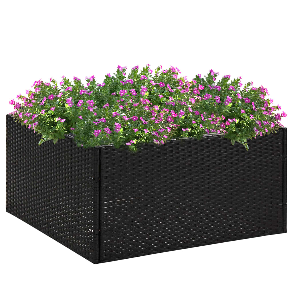 Utendørs Blomsterkasse Plantekasse Polypropen (PP) svart 80x80x40 cm polyrotting