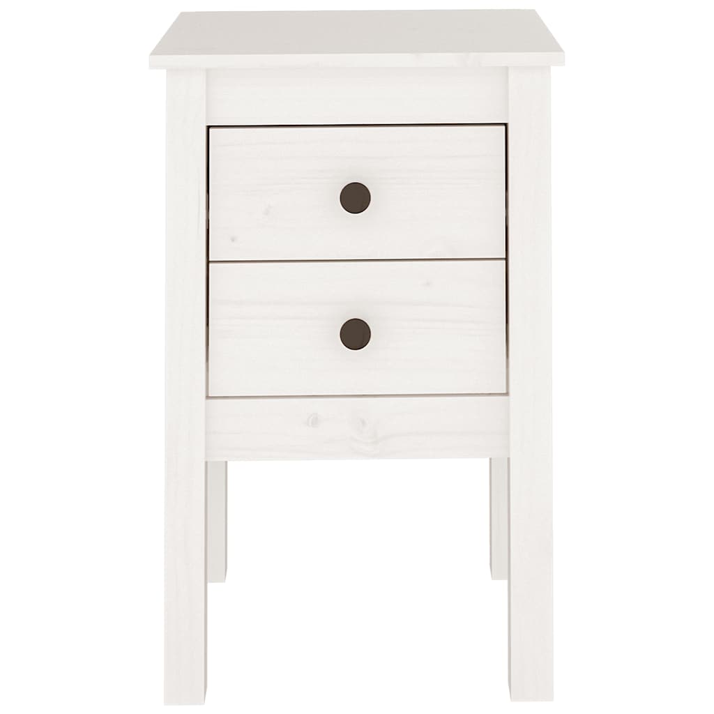 Nattbord Sengbord Hvit 40x35x61,5 cm heltre furu