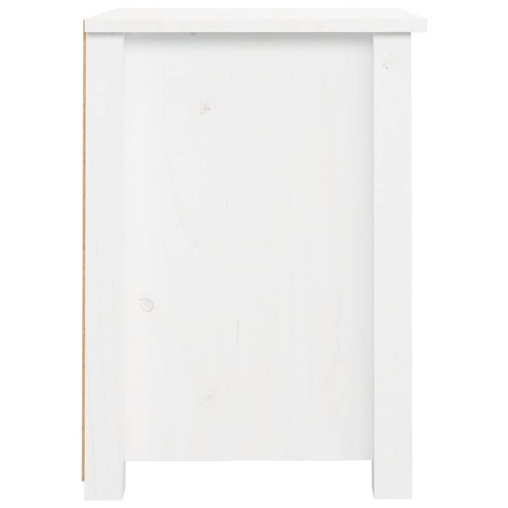 Nattbord Sengbord Hvit 40x35x49 cm heltre furu