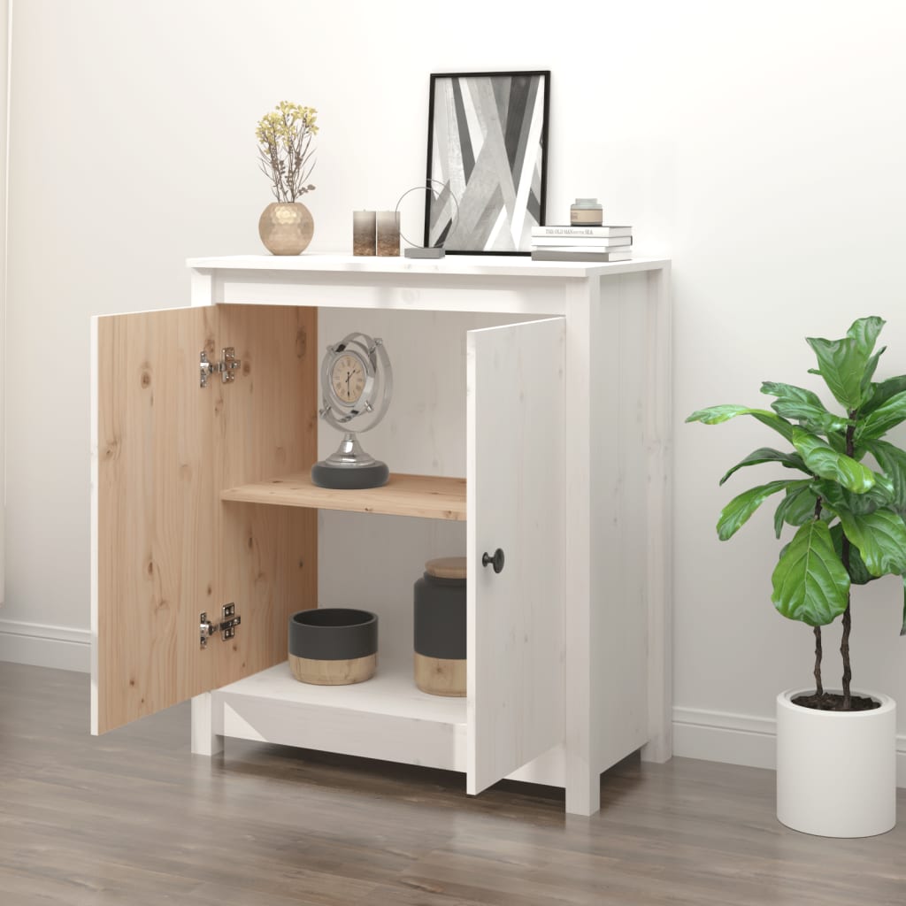 Skjenk Hvit 70x35x80 cm heltre furu