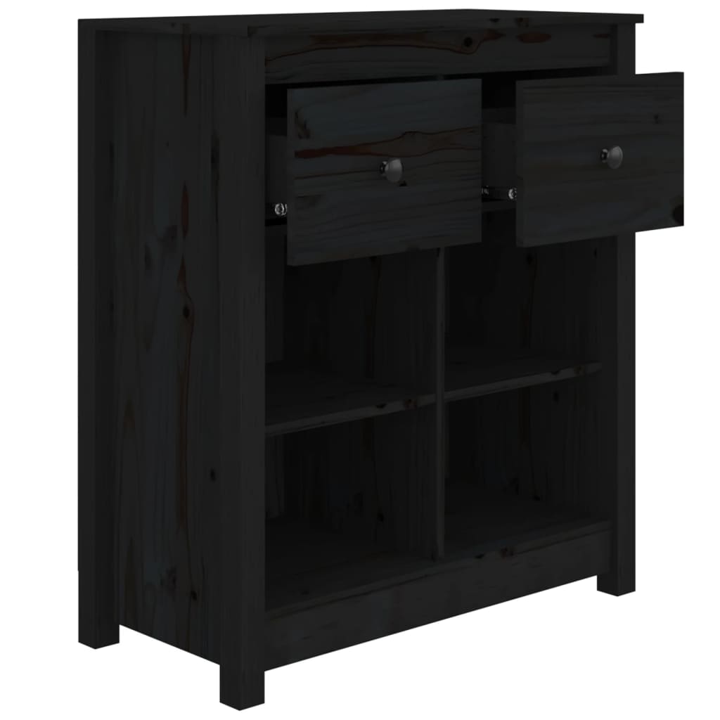 Skjenk Svart 70x35x80 cm heltre furu