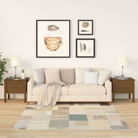 Sidebord Tre 2 stk Honningbrun 50x50x49 cm heltre furu