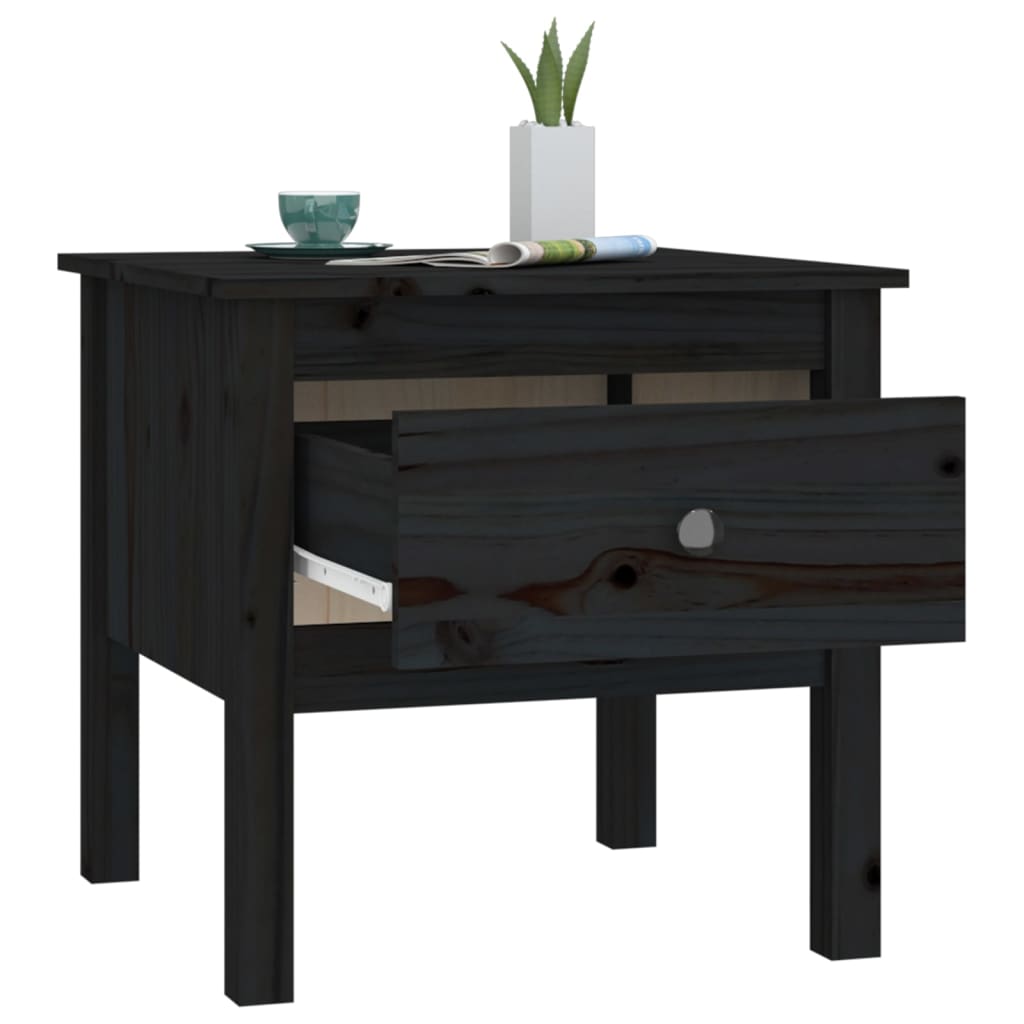 Sidebord Svart 2 stk 50x50x49 cm heltre furu