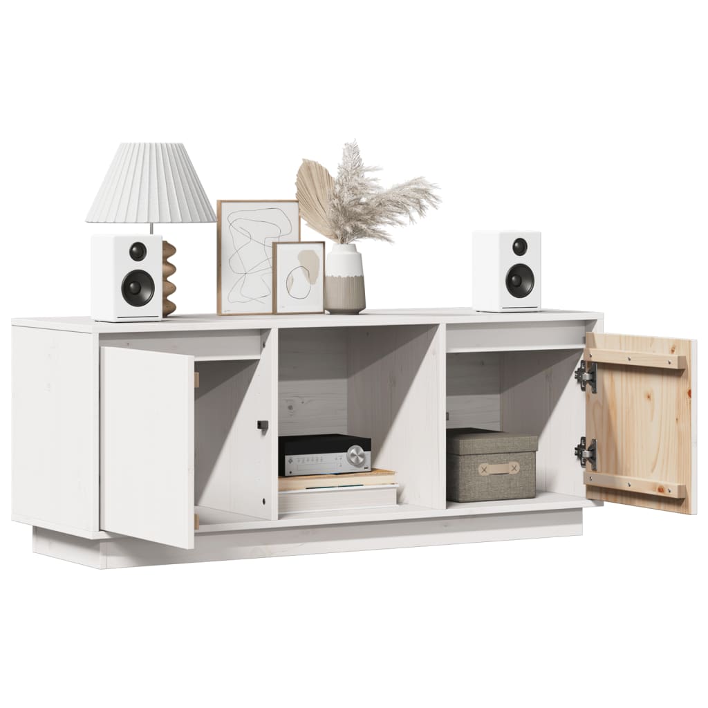 TV-Møbel Hvit TV-benk 110,5x35x44 cm heltre furu