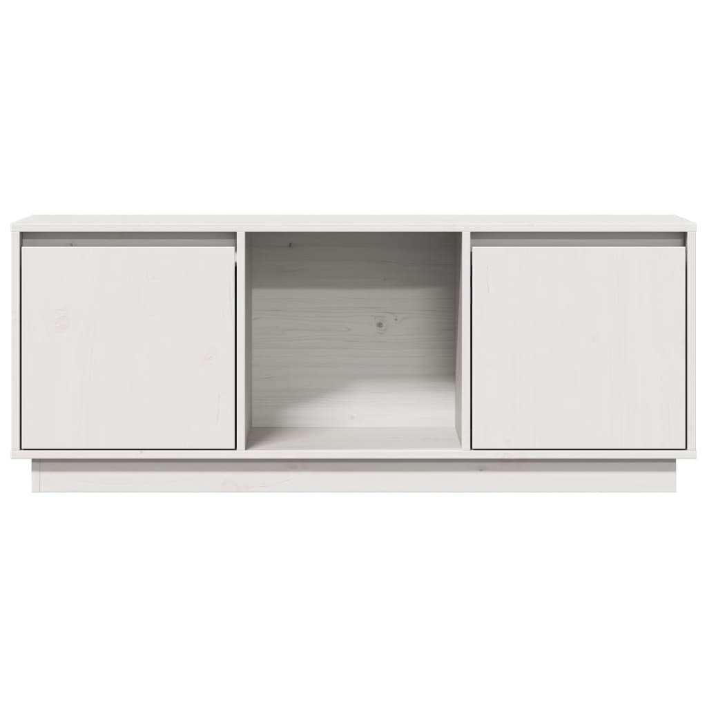 TV-Møbel Hvit TV-benk 110,5x35x44 cm heltre furu