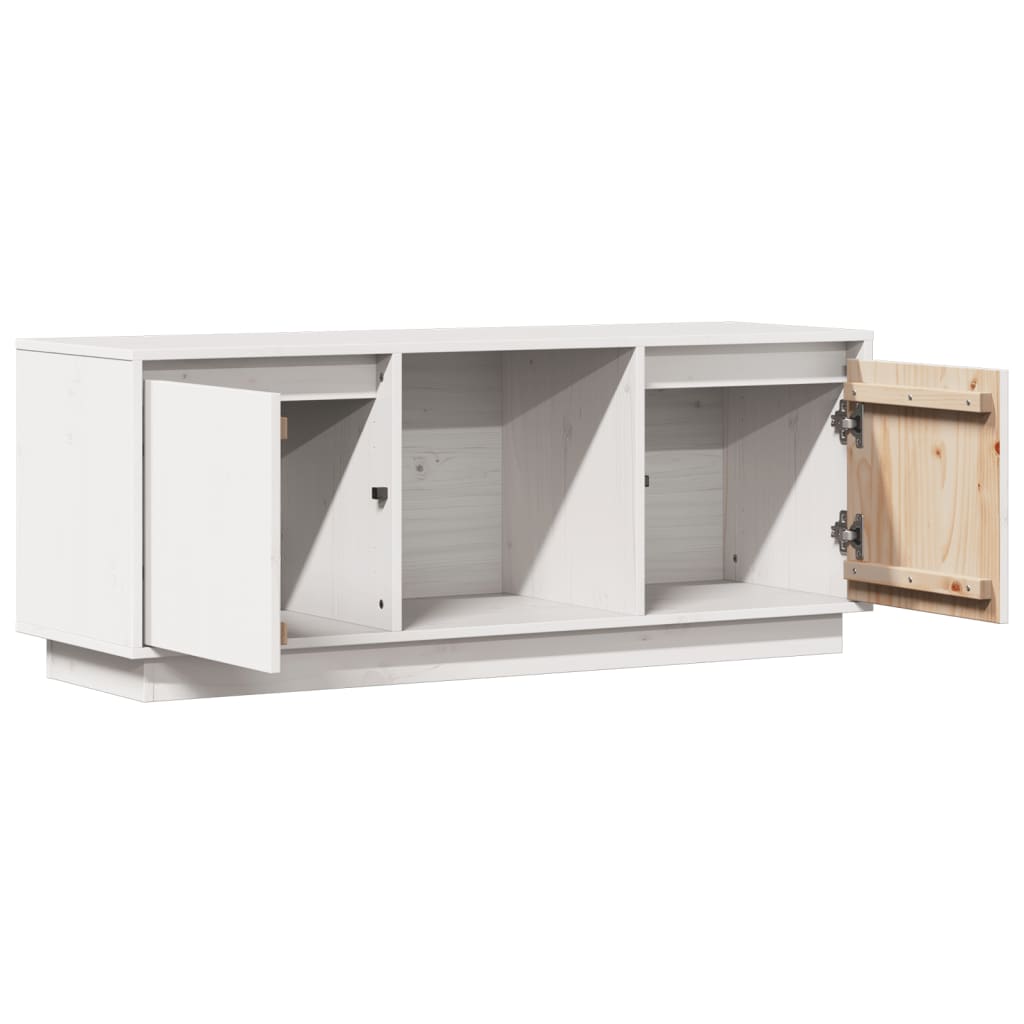 TV-Møbel Hvit TV-benk 110,5x35x44 cm heltre furu