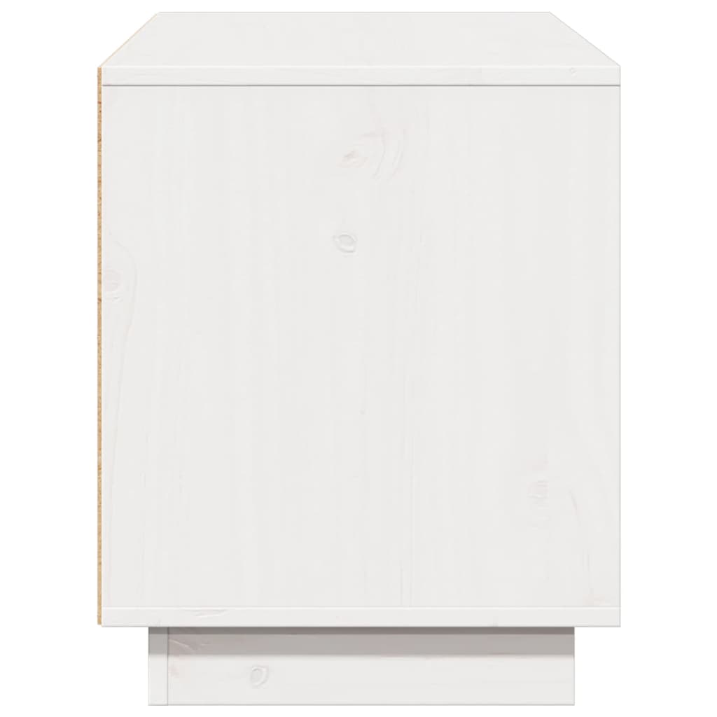 TV-Møbel Hvit TV-benk 110,5x35x44 cm heltre furu