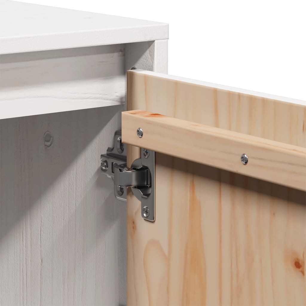 TV-Møbel Hvit TV-benk 110,5x35x44 cm heltre furu