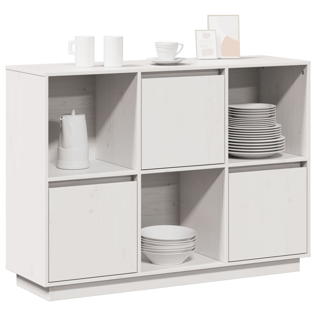 Skjenk Hvit 110,5x35x80 cm heltre furu