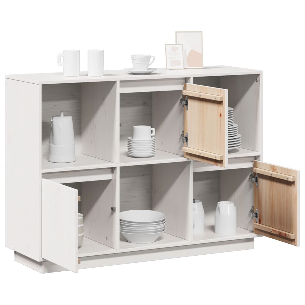 Skjenk Hvit 110,5x35x80 cm heltre furu