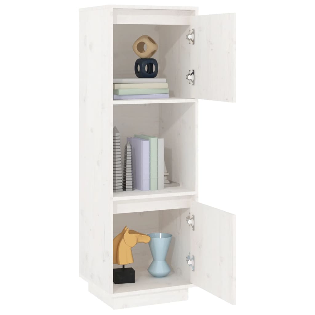 Skap hvit 38x35x117 cm heltre furu