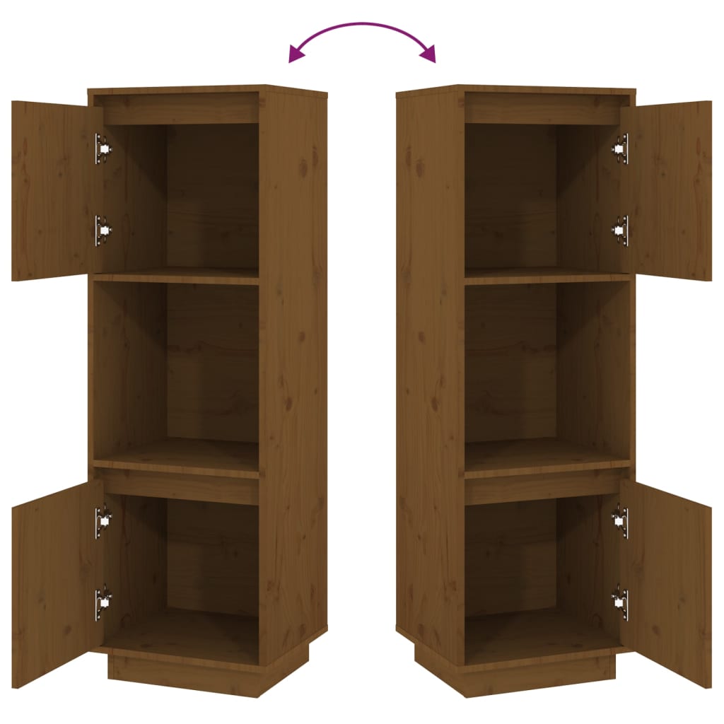 Skap honningbrun 38x35x117 cm heltre furu