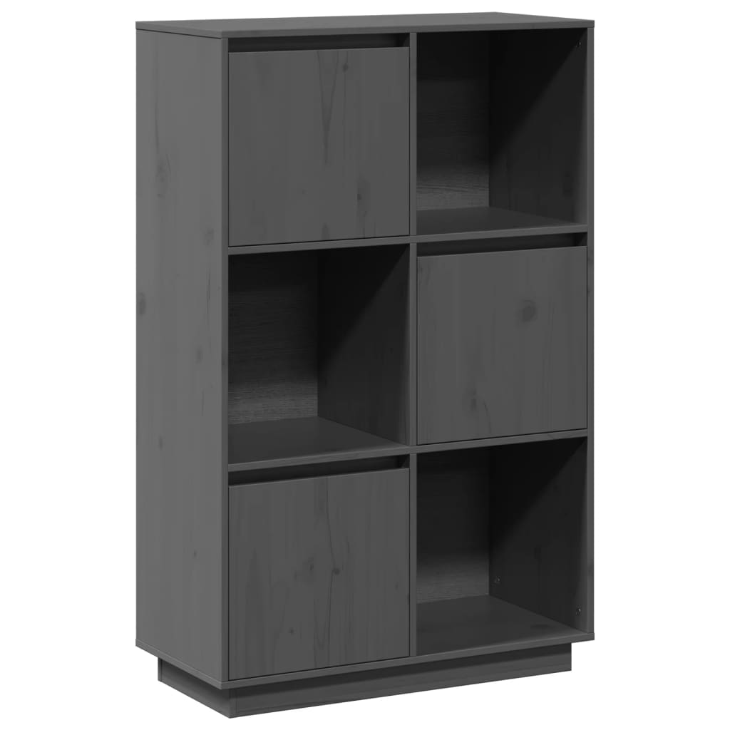 Skap grå 74x35x117 cm heltre furu