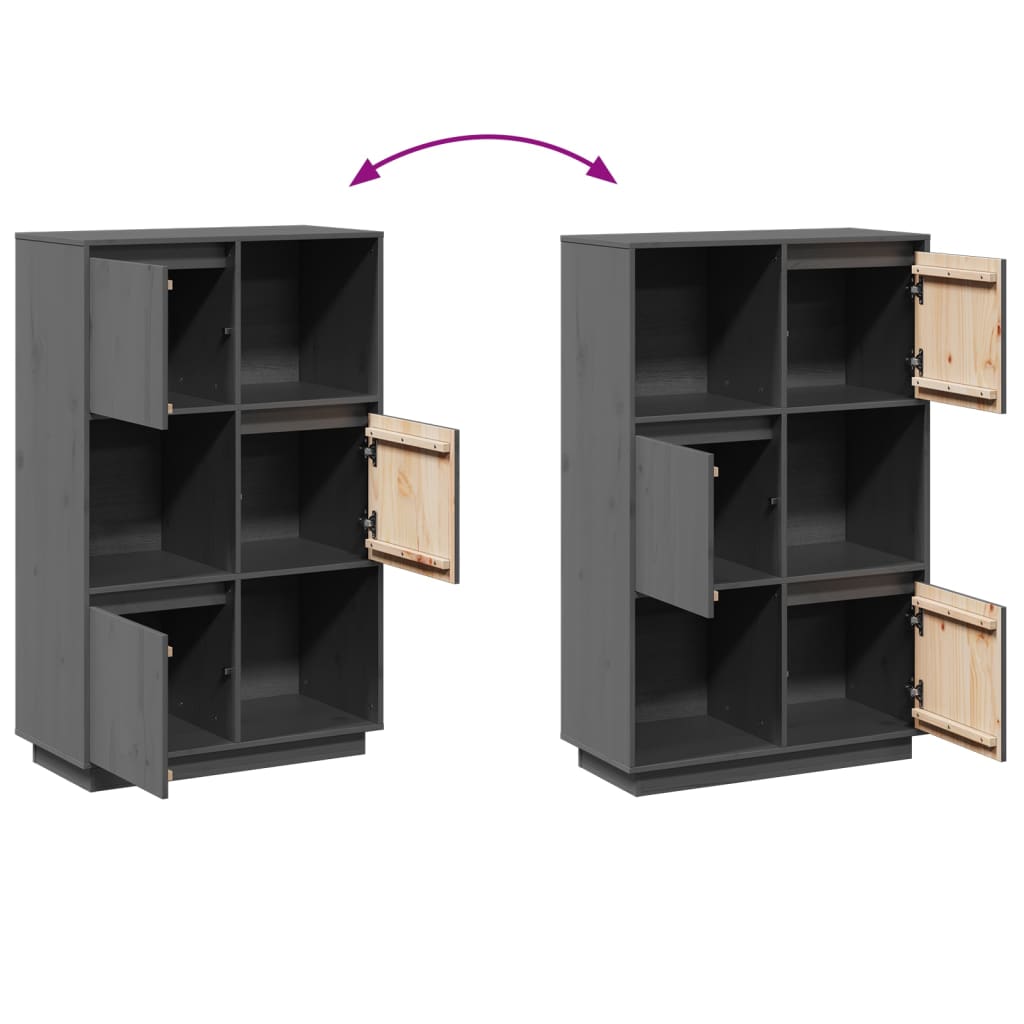 Skap Grå 74x35x117 cm heltre furu