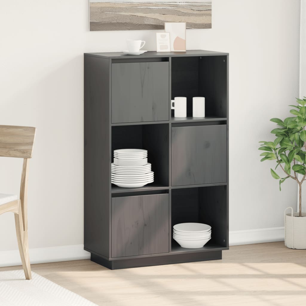 Skap Grå 74x35x117 cm heltre furu