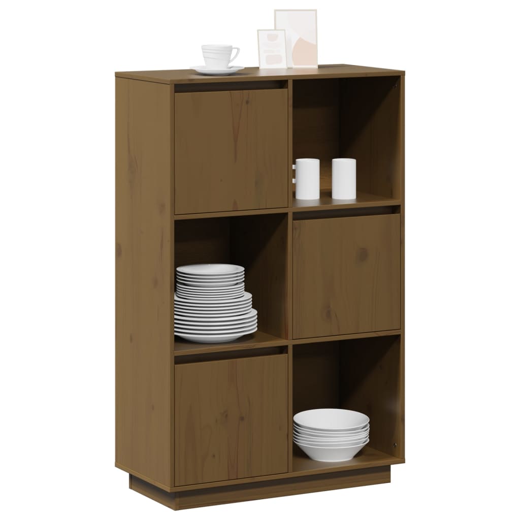 Skap honningbrun 74x35x117 cm heltre furu
