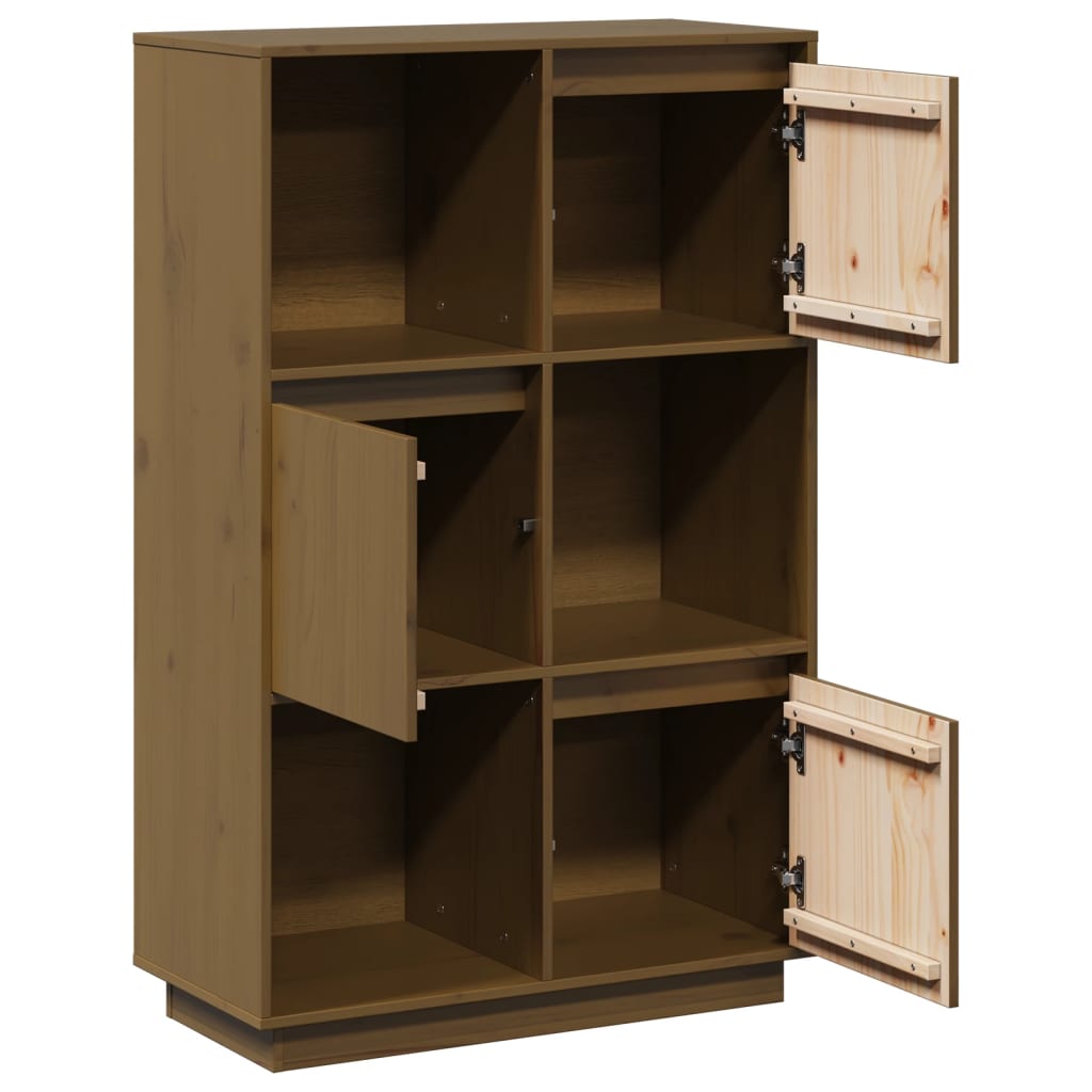 Skap honningbrun 74x35x117 cm heltre furu