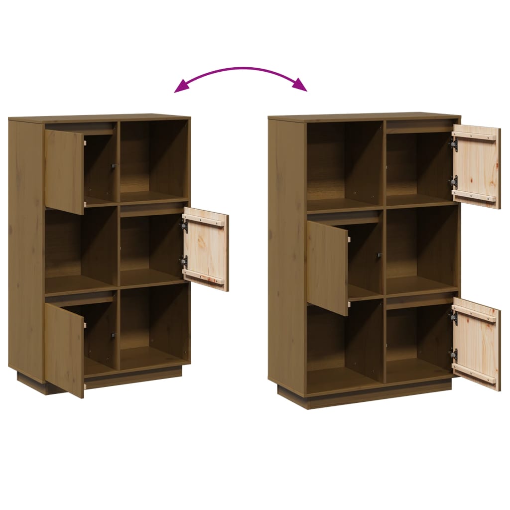 Skap honningbrun 74x35x117 cm heltre furu