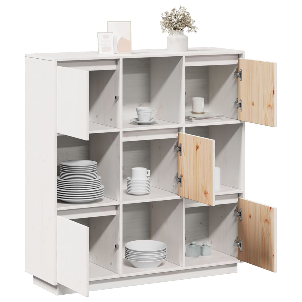 Skap hvit 110,5x35x117 cm heltre furu