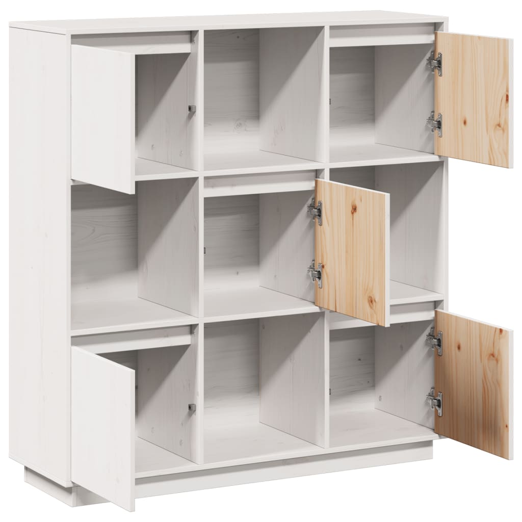 Skap hvit 110,5x35x117 cm heltre furu