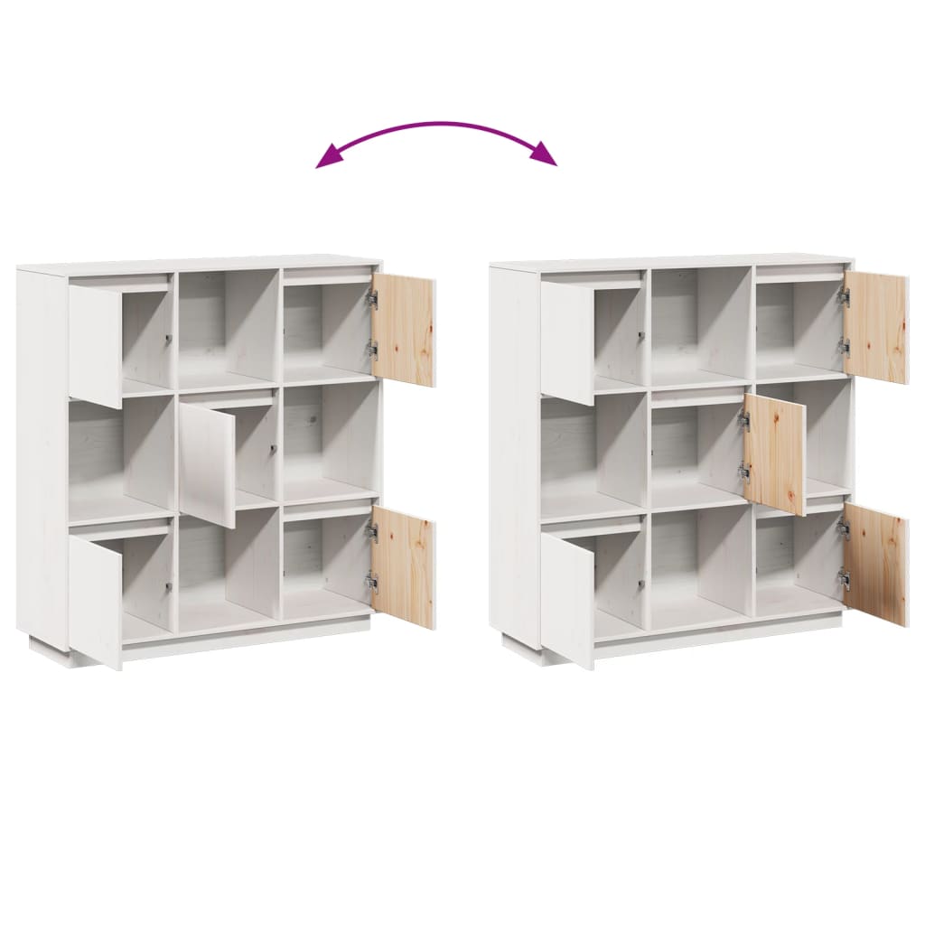 Skap hvit 110,5x35x117 cm heltre furu