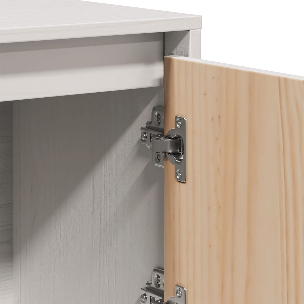 Skap hvit 110,5x35x117 cm heltre furu