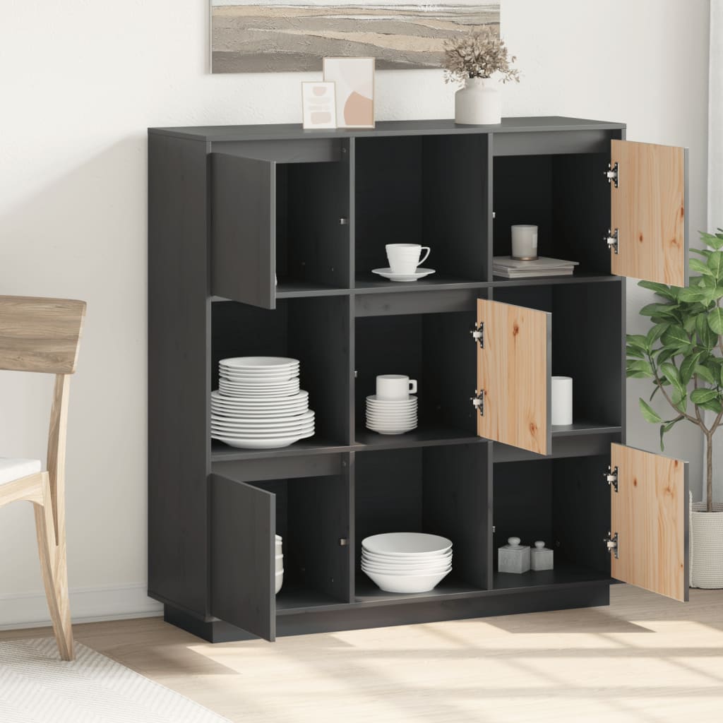 Skap Grå 110,5x35x117 cm heltre furu