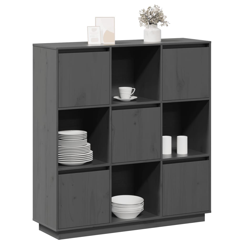 Skap Grå 110,5x35x117 cm heltre furu