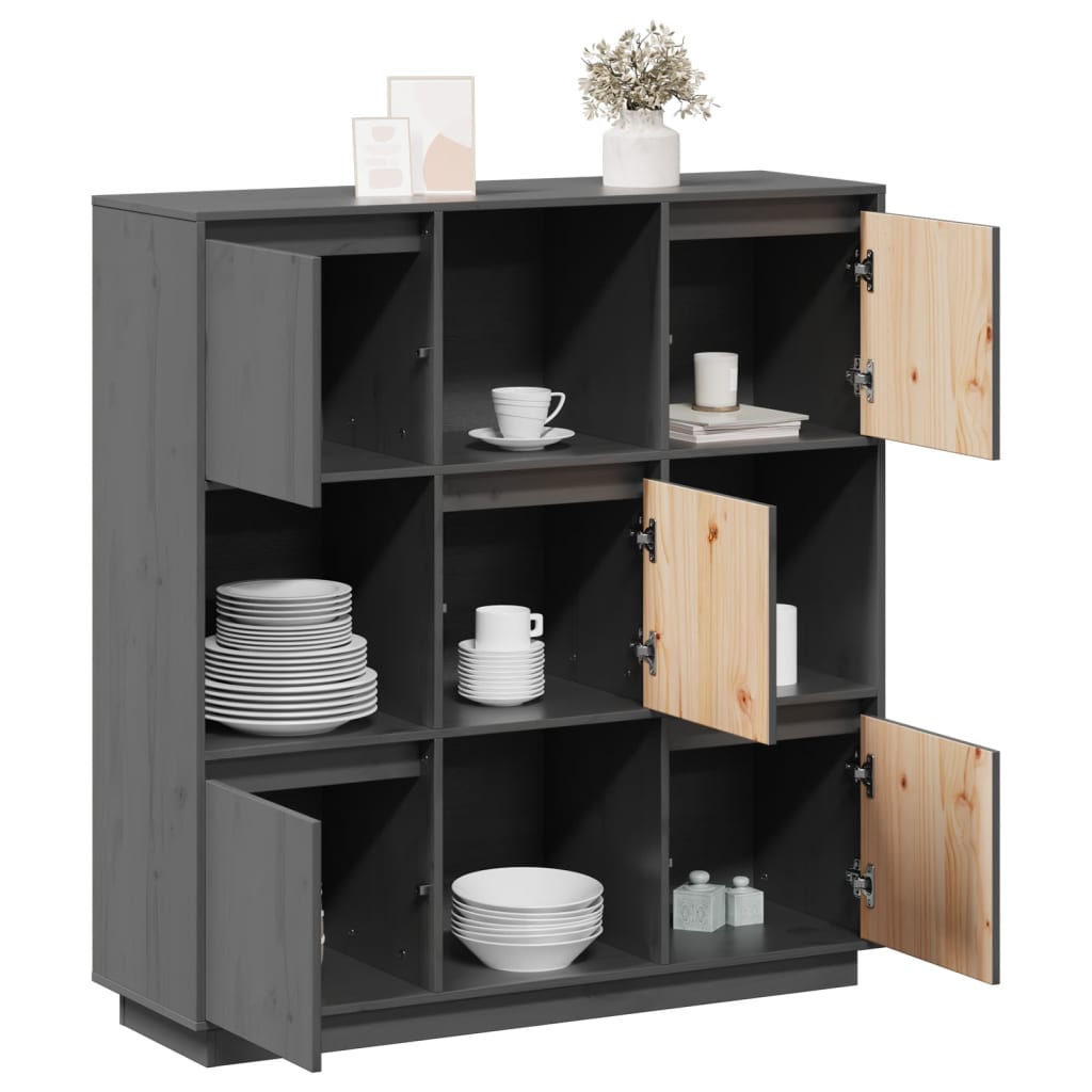 Skap Grå 110,5x35x117 cm heltre furu