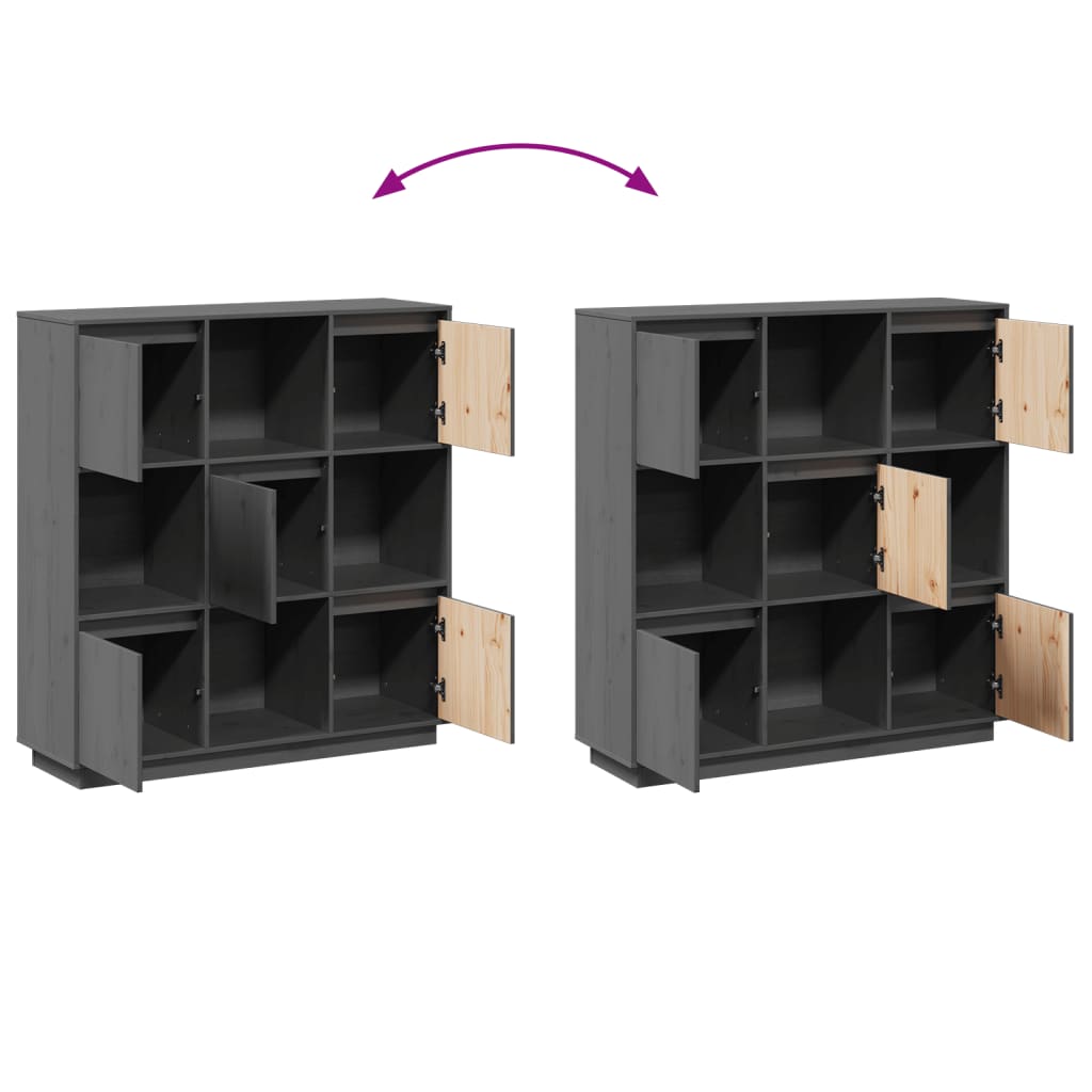 Skap Grå 110,5x35x117 cm heltre furu