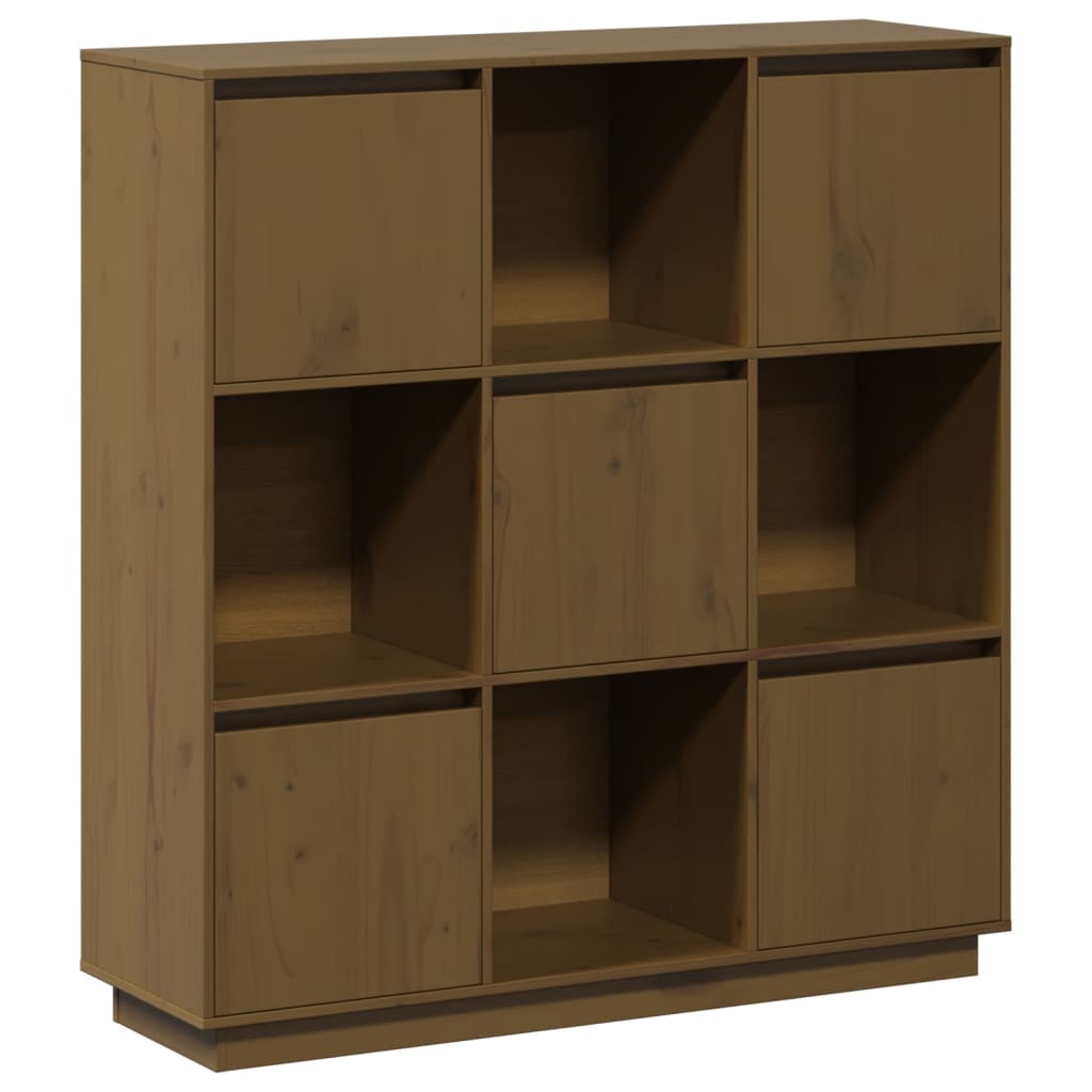 Skap honningbrun 110,5x35x117 cm heltre furu