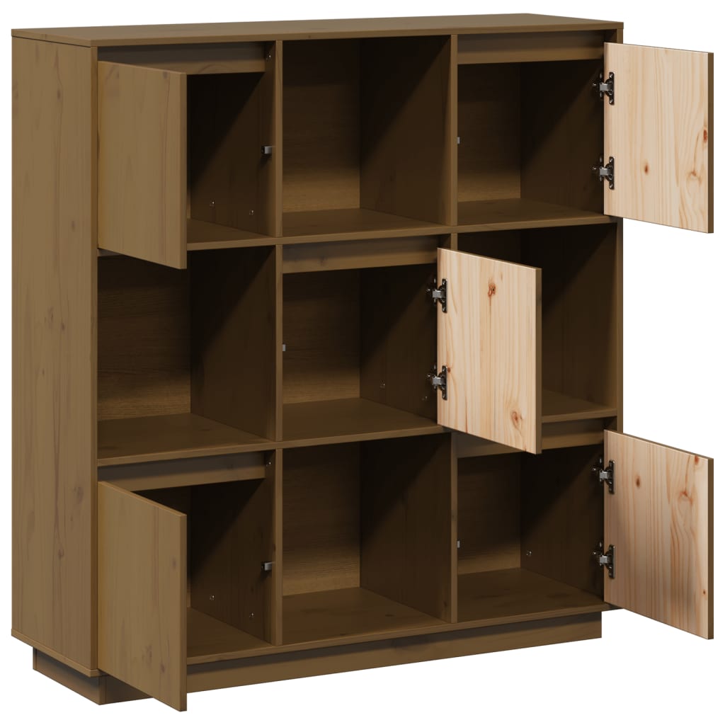Skap honningbrun 110,5x35x117 cm heltre furu