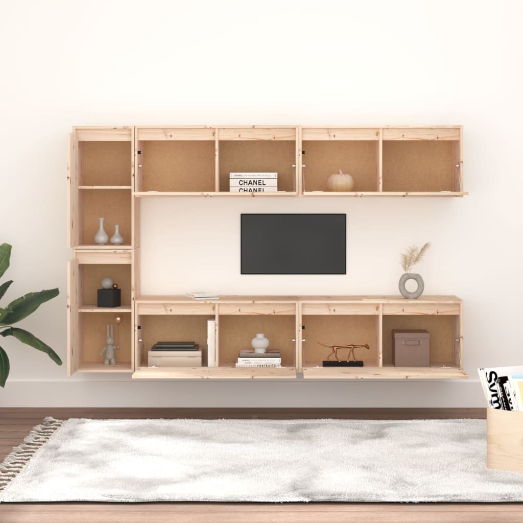 TV-Møbel Tre Tv-benker 6 stk heltre furu