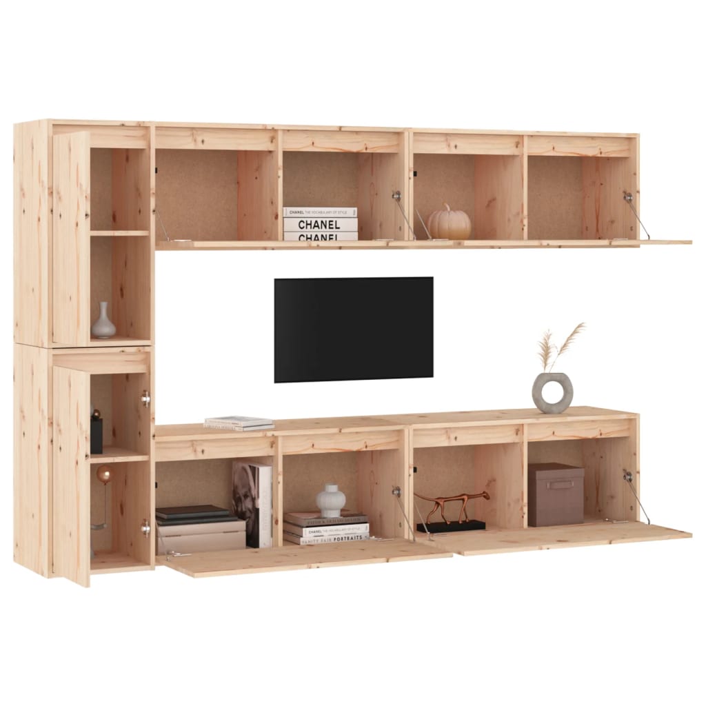 TV-Møbel Tre Tv-benker 6 stk heltre furu
