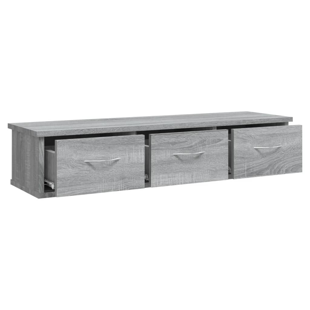 Veggskap grå sonoma eik 88x26x18,5 cm konstruert tre