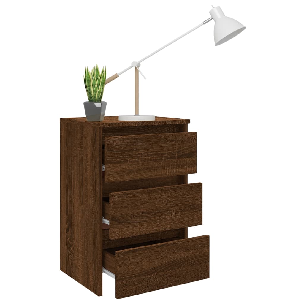 Nattbord Sengbord Brun Eik 40x35x62,5 cm