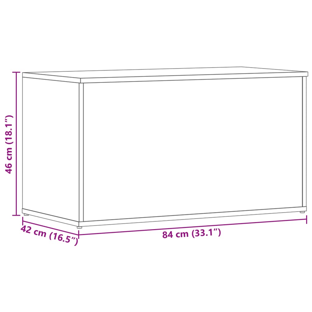 Oppbevaringskiste Brun Eik 84x42x46 cm