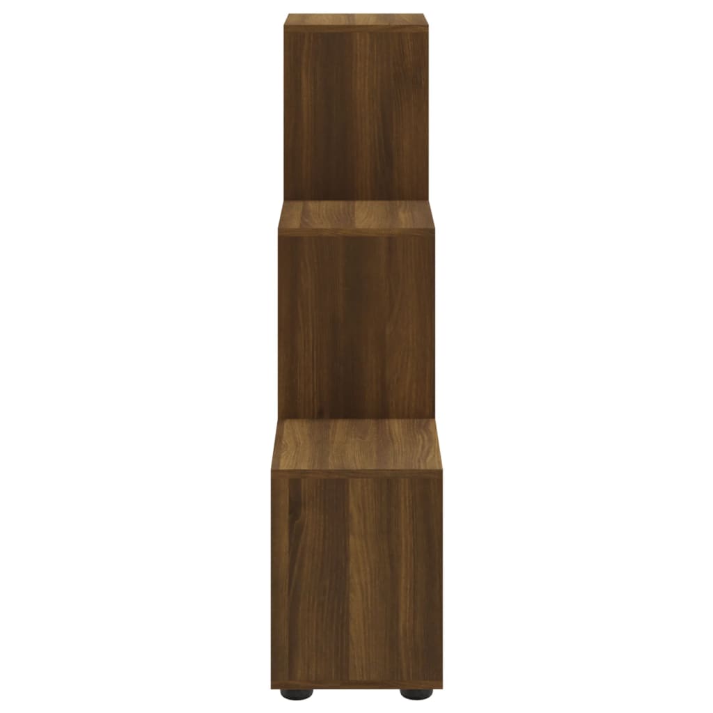 Bokhylle brun eik 107 cm konstruert tre