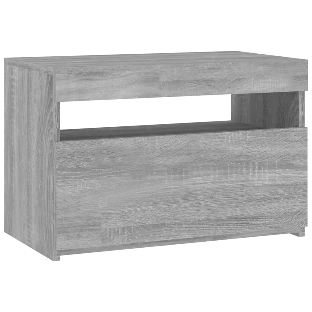 TV-Møbel Sonoma Grå Tv-benk med LED-lys 60x35x40 cm
