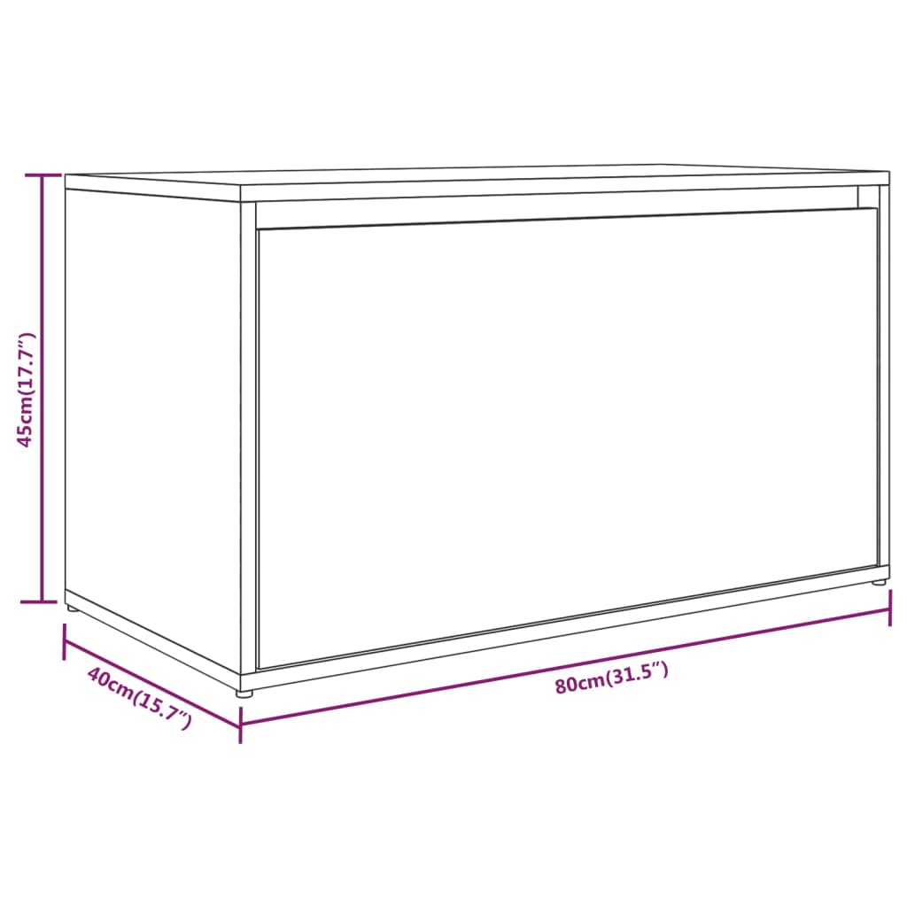 Gangbenk 80x40x45 cm brun eik konstruert tre