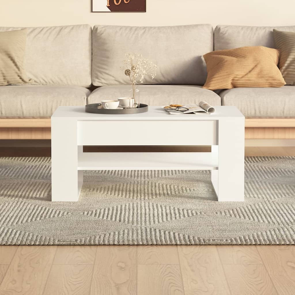 Salongbord Sofabord Hvit 102x55x45 cm